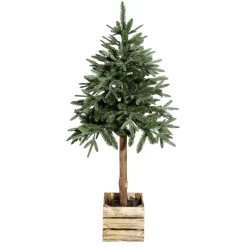 Árboles De Mesa Y Ramas De Abeto|Árboles De Navidad Artificiales>DecoWoerner Abeto Artificial En Un Cubo De Madera verde