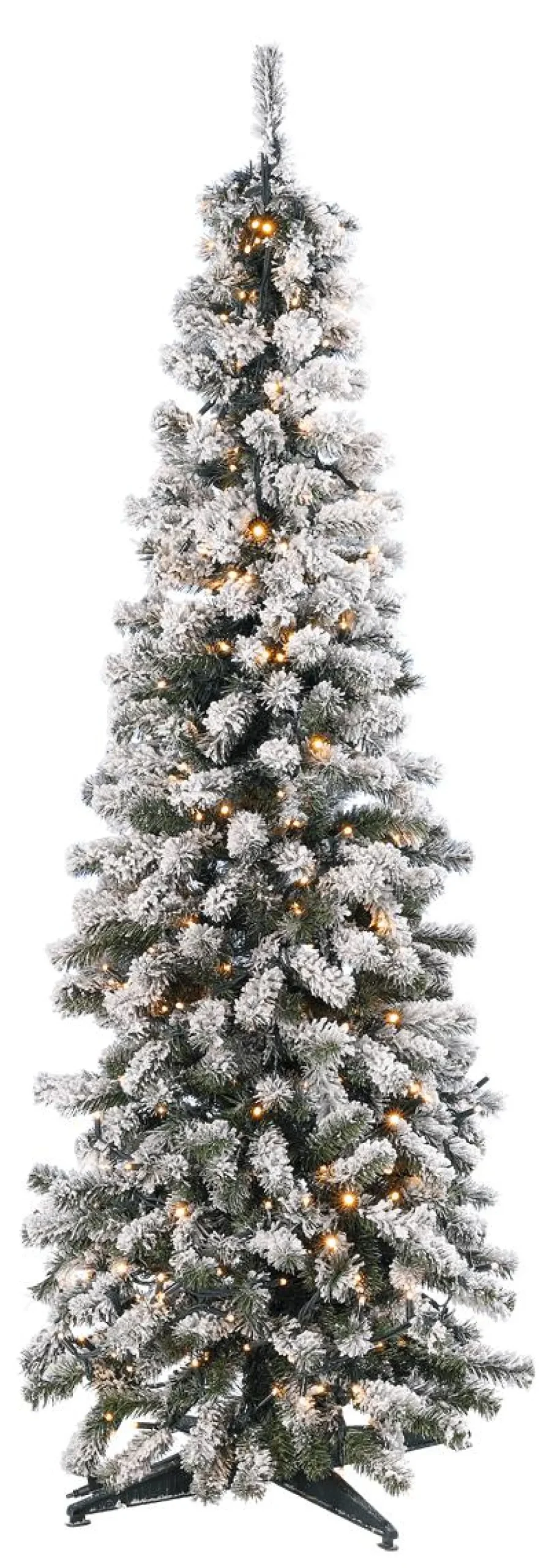 Luces De Navidad|Árboles De Navidad Artificiales>DecoWoerner Abeto Artificial, Estrecho, Cubierto De Nieve Con LED 210 Cm blanco