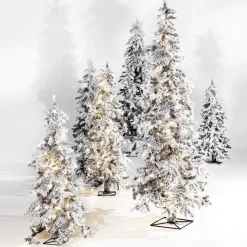 Árboles De Navidad Artificiales>DecoWoerner Abeto De Invierno, Abeto Artificial De Luvi Con Nieve Con Luz LED, 160 Cm blanco