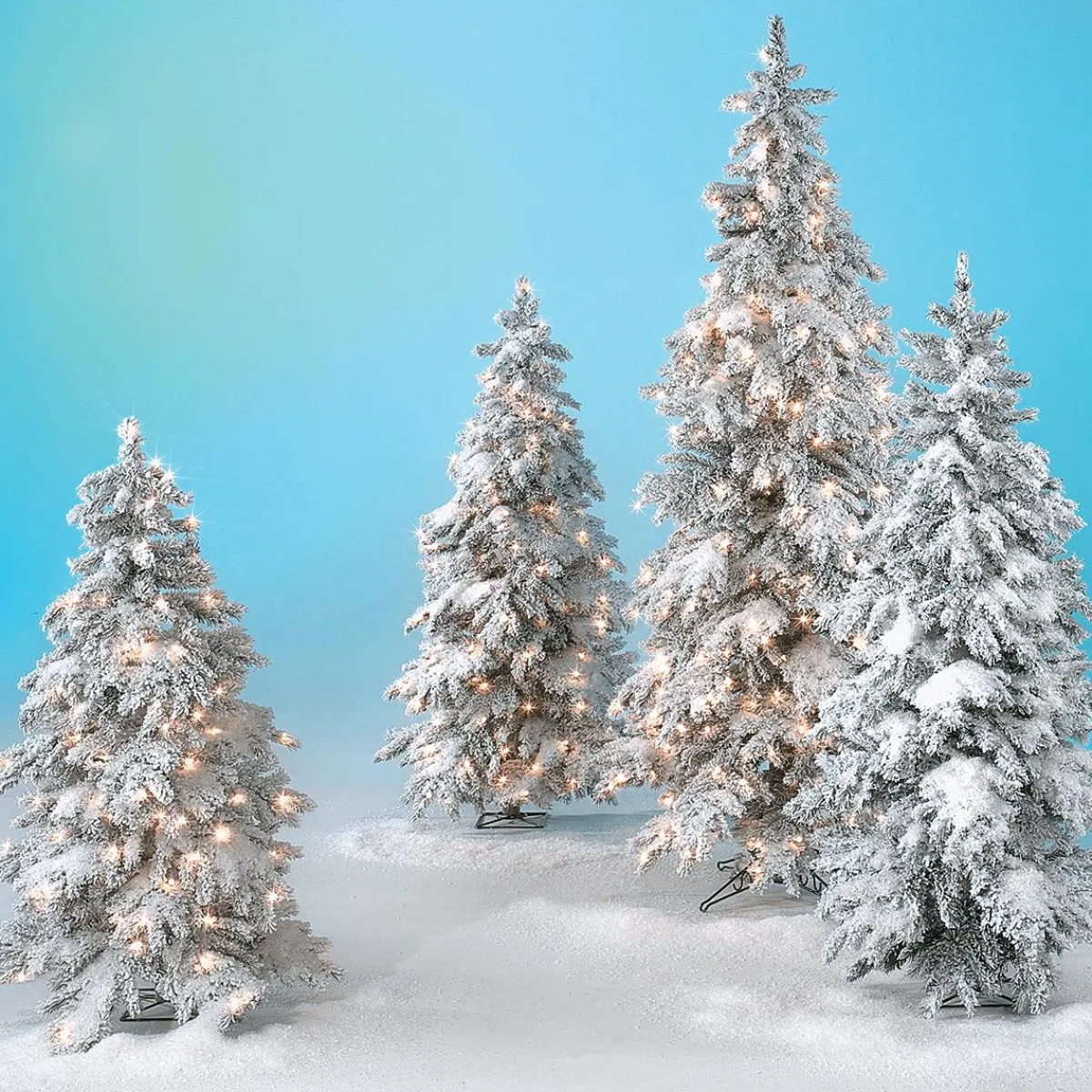 Árboles De Navidad Artificiales>DecoWoerner Abeto De Invierno, Abeto Artificial De Luvi Con Nieve Con Luz LED, 210 Cm blanco