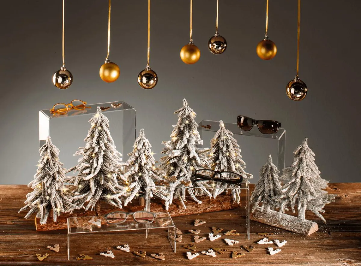 Decoración De Invierno|Árboles De Mesa Y Ramas De Abeto>DecoWoerner Abeto- Stand 16 X 28 Cm Nevado verde
