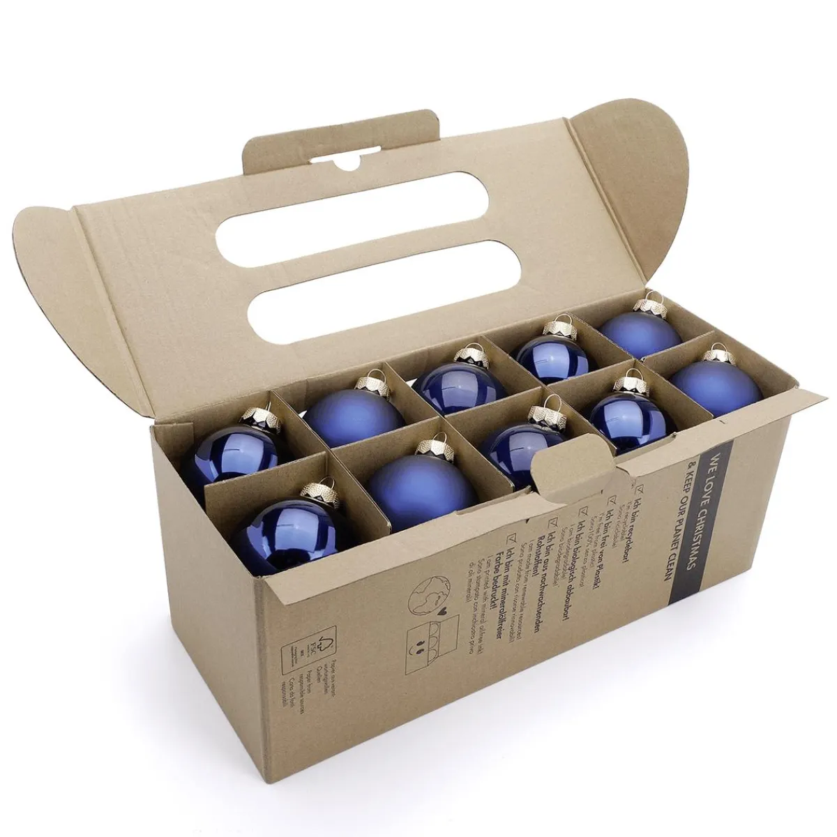 Bolas De Navidad>DecoWoerner Adornos Navideños De Cristal Con 3 Acabados Diferentes En Oscuro azul