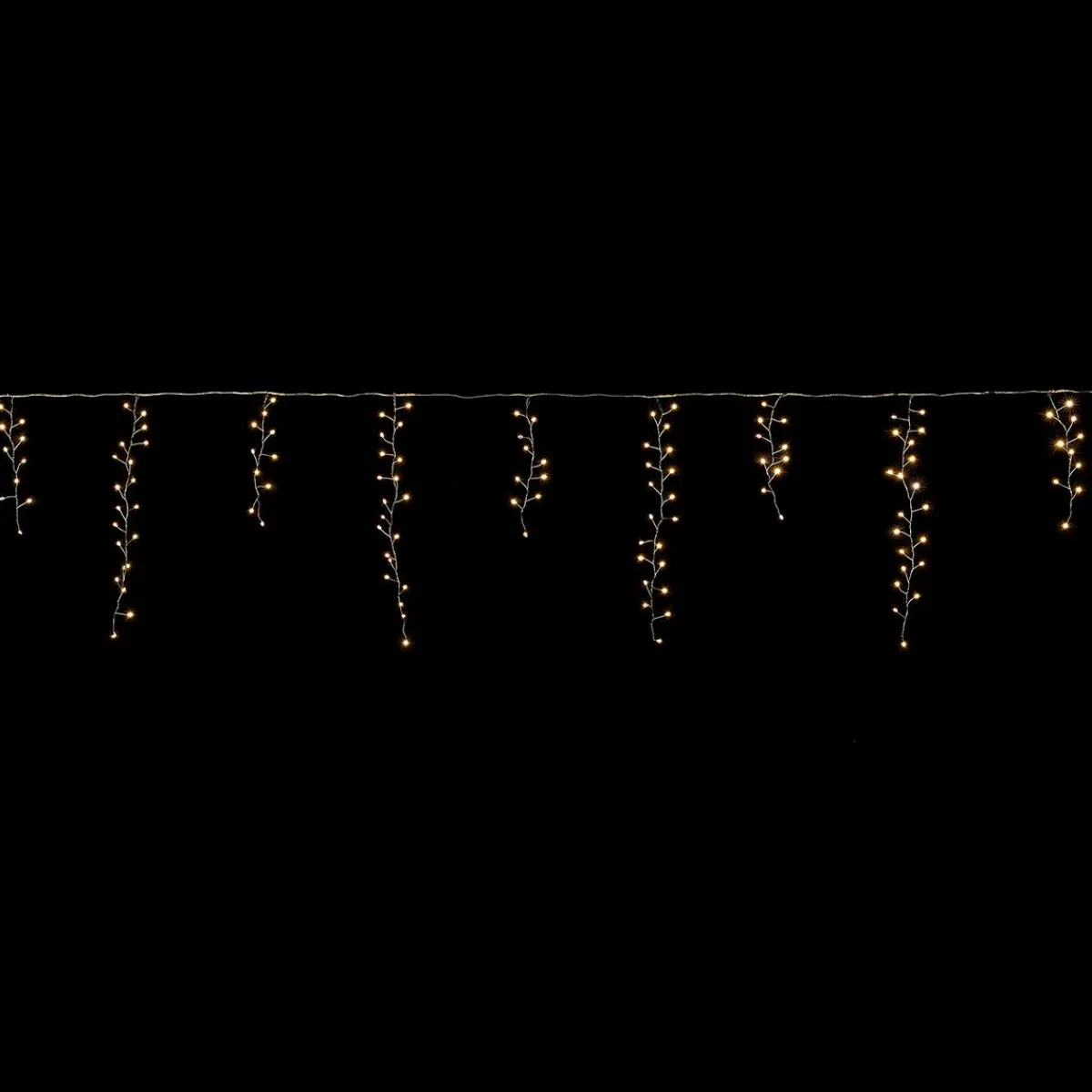 Luces De Navidad>DecoWoerner Alambre LED Icicle Light "Fuegos Artificiales", Cortina De Luces Anchura 385 Cm plata