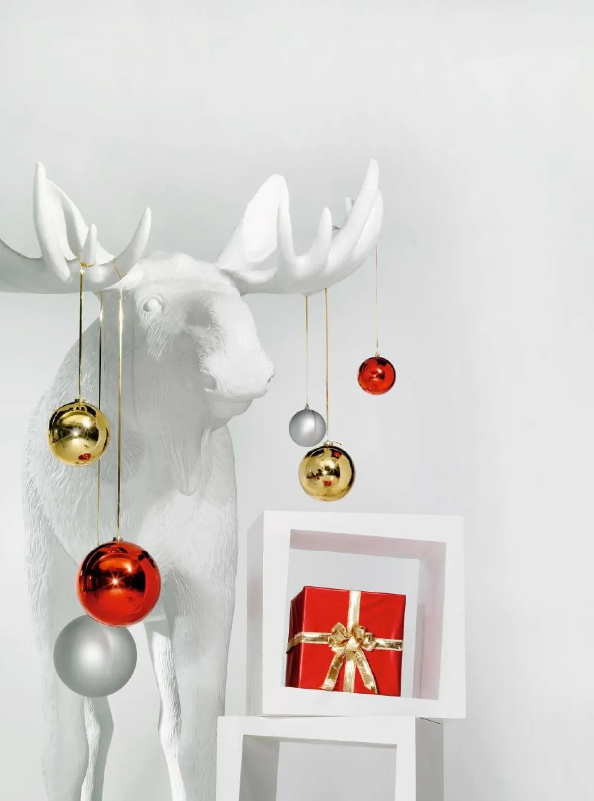 Decoración De Animales|Decoración Navideña Xxl>DecoWoerner Alce Decorativo Altura 210 Cm, blanco