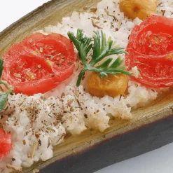 Platos Y Comida Rápida|Verduras Y Hierbas>DecoWoerner Alimento Falso De Berenjena Rellena Por La Mitad 15 Cm violeta