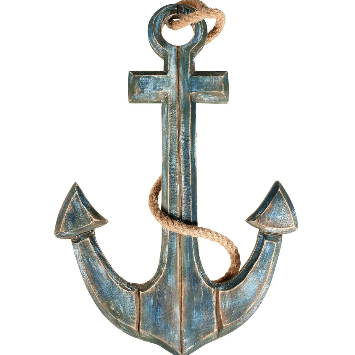 Decoración Natural|Decoración De Verano>DecoWoerner Ancla Marítima Decorativa , Longitud 60 Cm azul