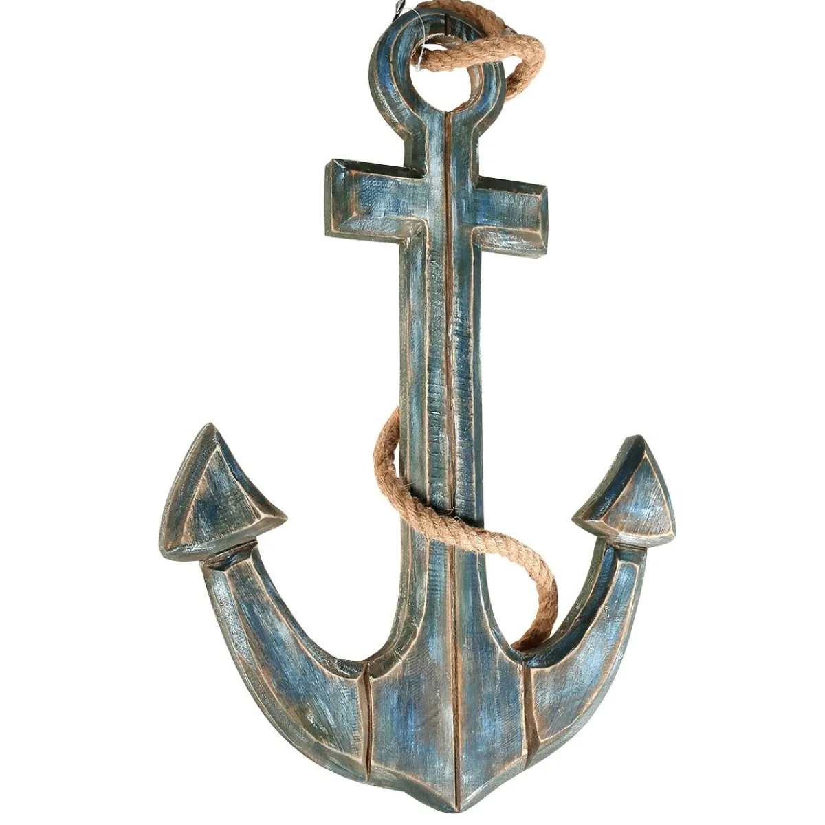 Decoración Natural|Decoración De Verano>DecoWoerner Ancla Marítima Decorativa , Longitud 60 Cm azul