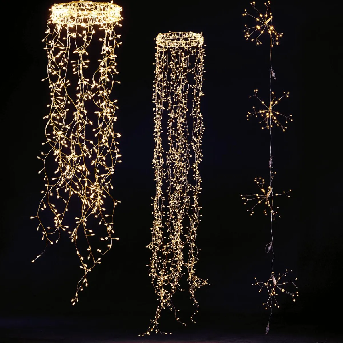 Luces De Navidad>DecoWoerner Anillo De Luces De Alambre "Fuegos Artificiales", Longitud 185 Cm, Ø 30 Cm plata