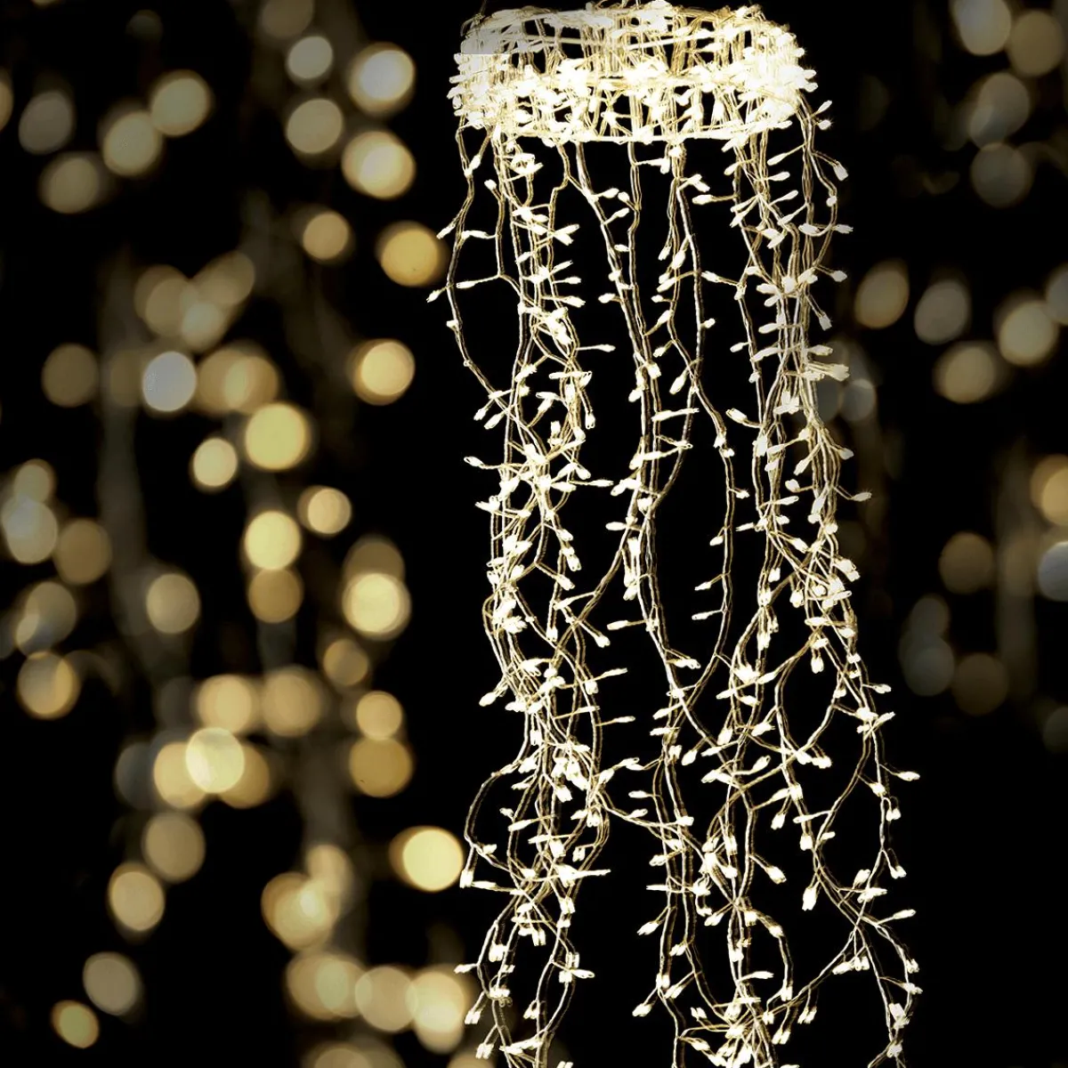 Luces De Navidad>DecoWoerner Anillo De Luces De Alambre "Fuegos Artificiales", Longitud 185 Cm, Ø 30 Cm plata