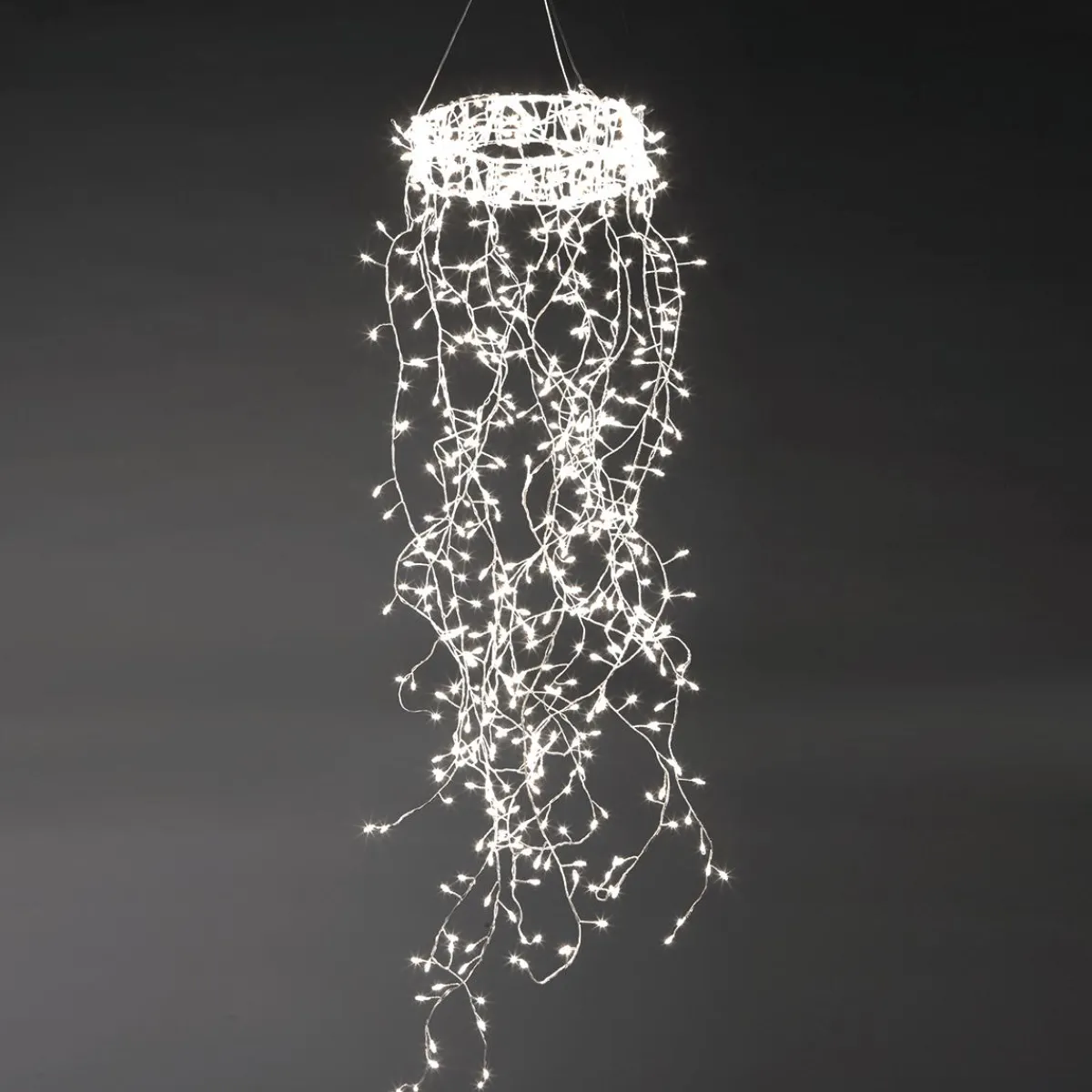 Luces De Navidad>DecoWoerner Anillo De Luces De Alambre "Fuegos Artificiales", Longitud 185 Cm, Ø 30 Cm plata