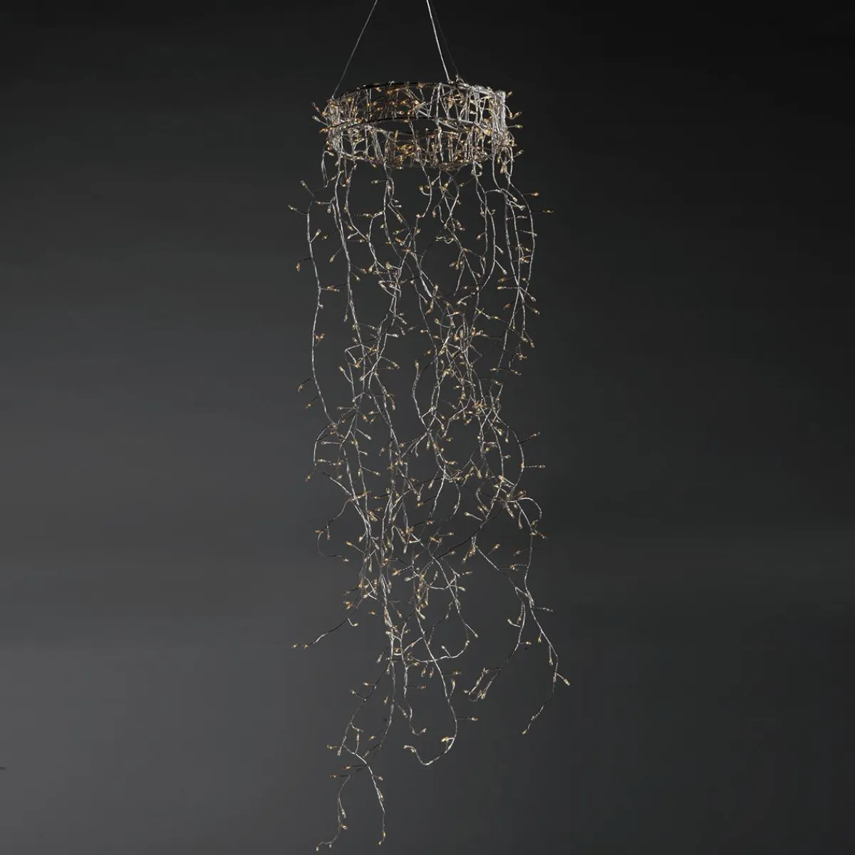 Luces De Navidad>DecoWoerner Anillo De Luces De Alambre "Fuegos Artificiales", Longitud 185 Cm, Ø 30 Cm plata