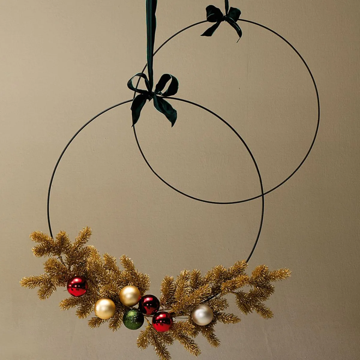 Ayudas Y Herramientas De Decoración|Decoración De Otoño>DecoWoerner Anillo Decorativo De Metal, Ø 80 Cm negro