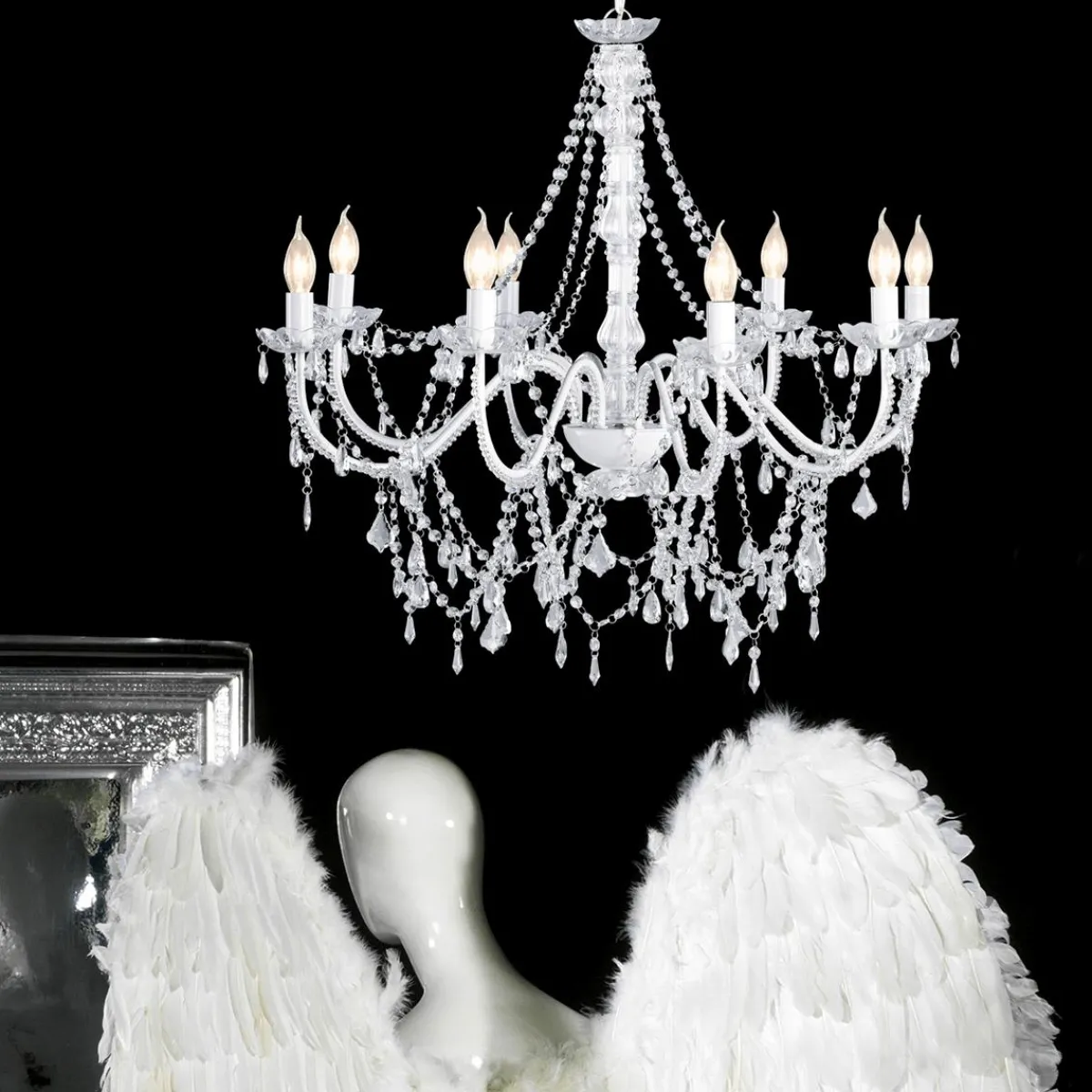 Luz Decorativa|Decoración Temática>DecoWoerner Araña Acrílica Decorativa De 80 Cm blanco
