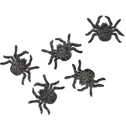 Decoración De Animales|Decoración Dispersa>DecoWoerner Arañas Decorativas Con Purpurina 72 Unidades En negro