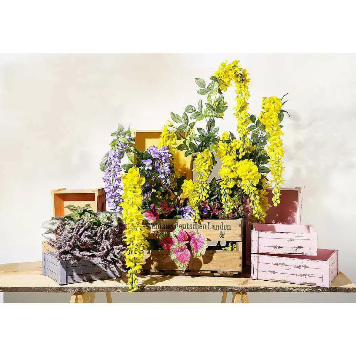 Plantas Verdes|Hojas>DecoWoerner Arbusto De Begonia Artificial , 30 Cm rojo