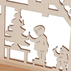 Luz Decorativa|Figuras De Navidad>DecoWoerner Arco De Vela "Cabaña Del Bosque" 7 Llamas De Madera 58 Cm blanco
