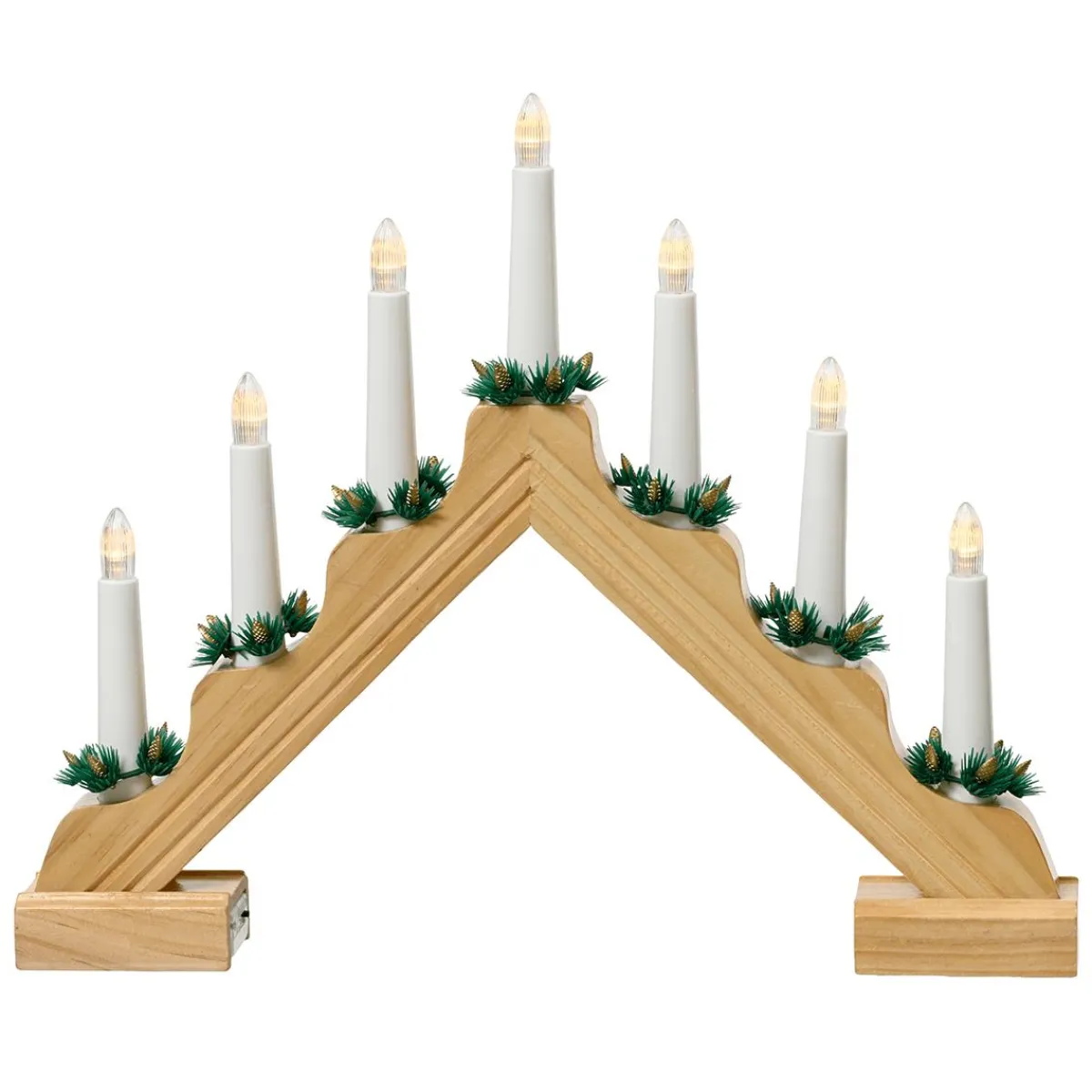 Figuras De Navidad|Luces De Navidad>DecoWoerner Arco De Velas LED Blanco Cálido Madera natural