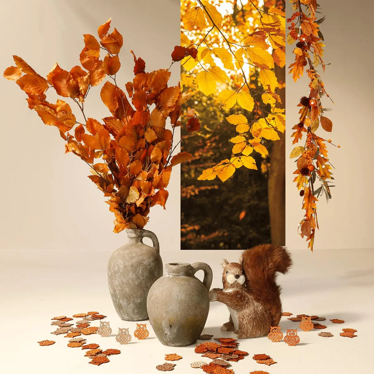 Decoración De Animales|Decoración De Otoño>DecoWoerner Ardilla De Sisal Decorativa Con Cola Tupida 23 Cm marrón
