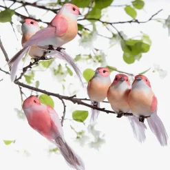 Decoración De Animales|Decoración De Primavera>DecoWoerner Aves Decorativas, Color , 10 Cm, 6 Piezas rosa