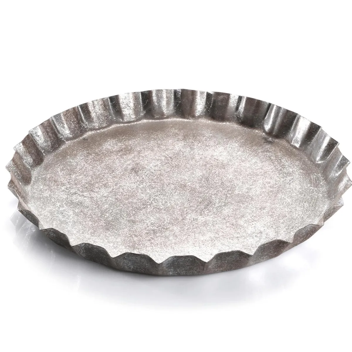 Decoración De Otoño|Decoración De Verano>DecoWoerner Bandeja De Corcho Con Corona De Metal, 42 Cm Ø, 5 Cm De Altura plata