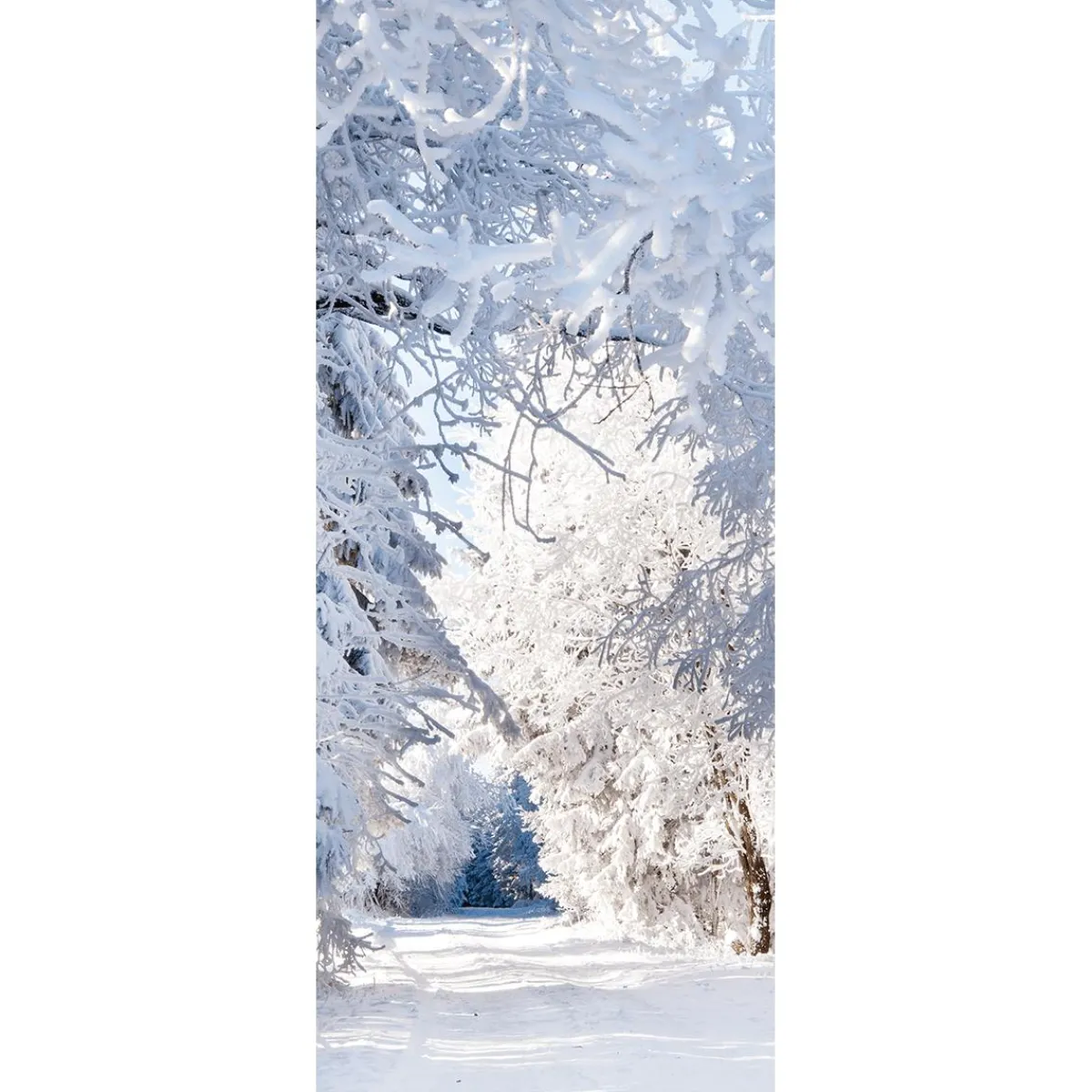 Decoración De Invierno|Pancartas De Navidad E Invierno>DecoWoerner Bandera De Tela Ignífuga "Bosque De Invierno" 75 X 180 Cm blanco