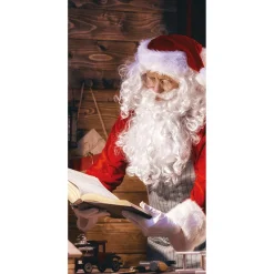 Pancartas De Navidad E Invierno|Bandera De Navidad>DecoWoerner Bandera De Tela Ignífuga "Papá Noel Con El Libro" 100 X 200 Cm rojo
