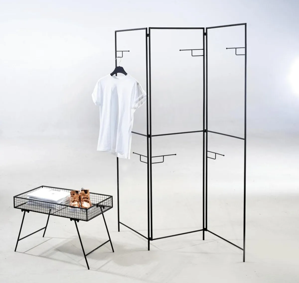 Expositores Para Tiendas>DecoWoerner Biombo De Metal Altura 180 Cm negro