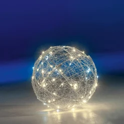 Luz Decorativa|Luces De Navidad>DecoWoerner Bola Con Iluminación LED Caliente Intermitente, 30 Cm plata