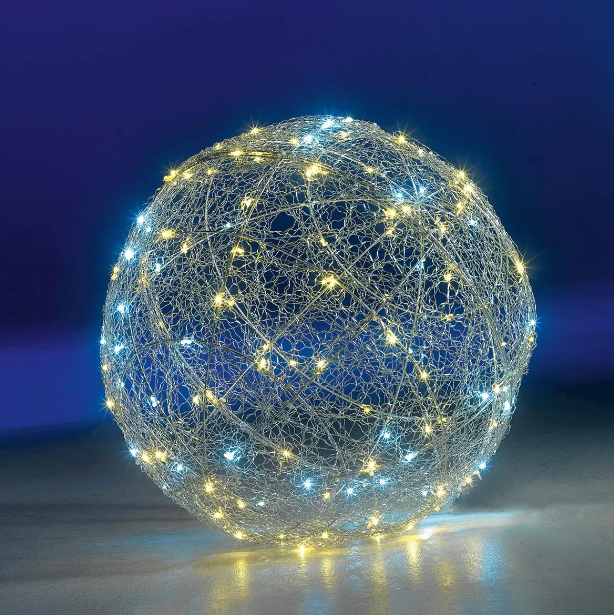 Luz Decorativa|Luces De Navidad>DecoWoerner Bola Con Iluminación LED Caliente Intermitente, 45 Cm plata