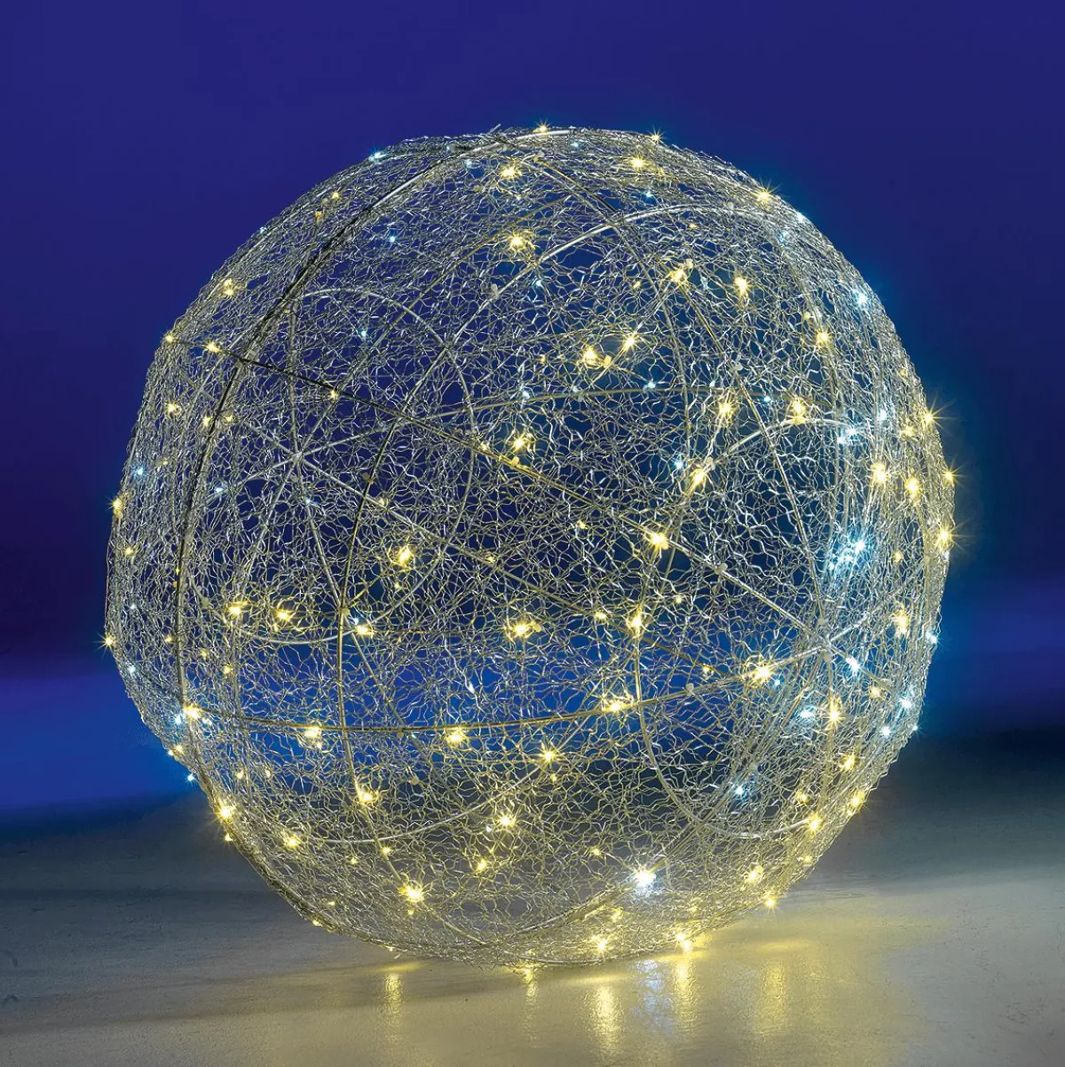 Decoración Navideña Xxl|Luces De Navidad>DecoWoerner Bola Con Iluminación LED Caliente Intermitente, 60 Cm plata
