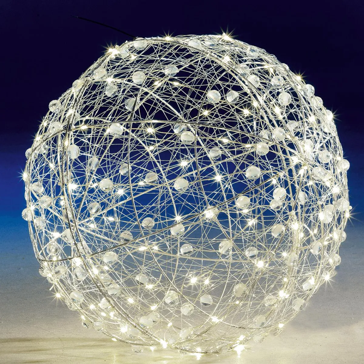 Luz Decorativa|Luces De Navidad>DecoWoerner Bola De Alambre Con Luz LED Ø 45 Cm plata