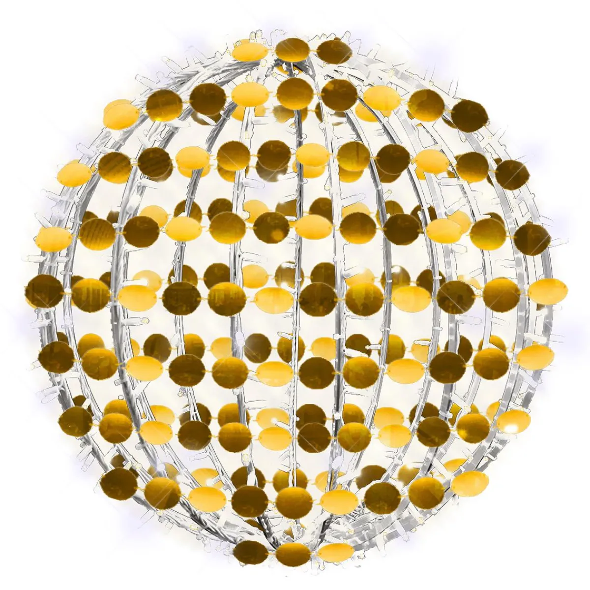 Luz Decorativa|Luces De Navidad>DecoWoerner Bola De Lentejuelas De 50 Cm Ø Con LED Cálidos Y Fríos oro