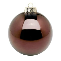 Bolas De Navidad>DecoWoerner Bola De Navidad De Plástico Sin Costuras, Brillante 10 Cm Ø, 4 Piezas marrón