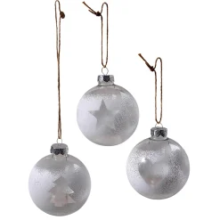 Bolas De Navidad>DecoWoerner Bola De Navidad De Vidrio 6 Cm, Blanca, 10 Piezas transparente