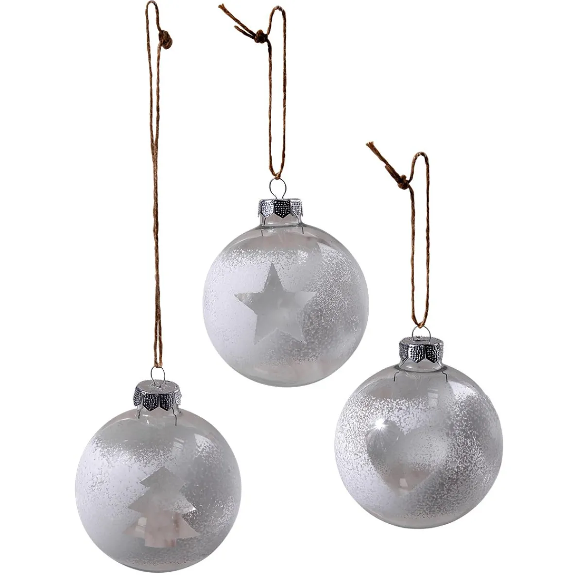 Bolas De Navidad>DecoWoerner Bola De Navidad De Vidrio 6 Cm, Blanca, 10 Piezas transparente