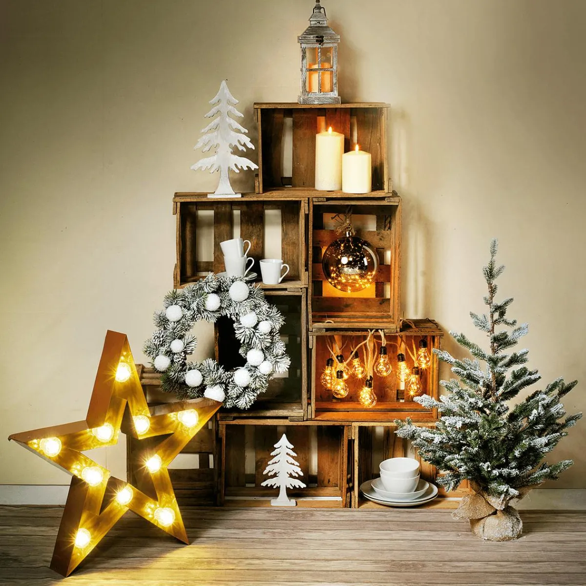 Luces De Navidad>DecoWoerner Bola Micro LED Con Batería, Ø 14 Cm negro