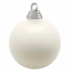 Bolas De Navidad>DecoWoerner Bolas De Navidad Blancas Y Brillantes De Plástico Ignífugo De 6 Cm De Diámetro - 24 Unidades. blanco