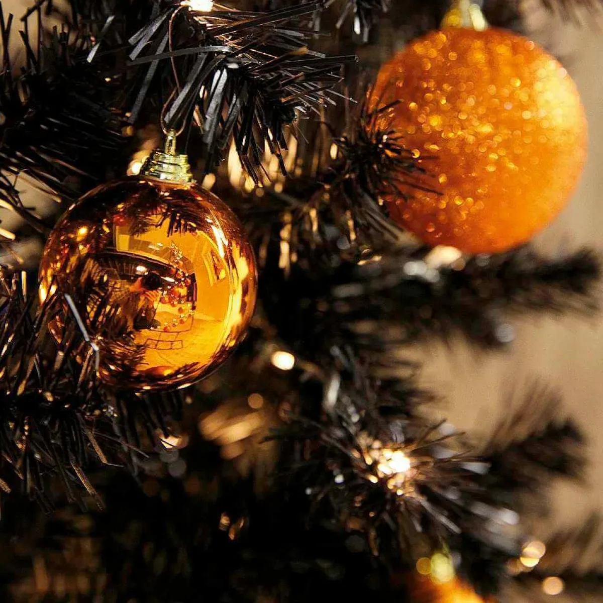 Bolas De Navidad>DecoWoerner Bolas De Navidad De Cobre, Brillantes, De Plástico Ignífugo, 6 Cm Ø - 24 Piezas naranja