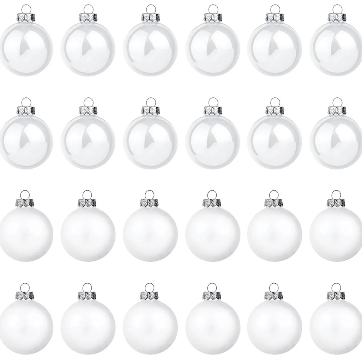 Bolas De Navidad>DecoWoerner Bolas De Navidad De Cristal 6 Cm Ø - 24 Piezas blanco