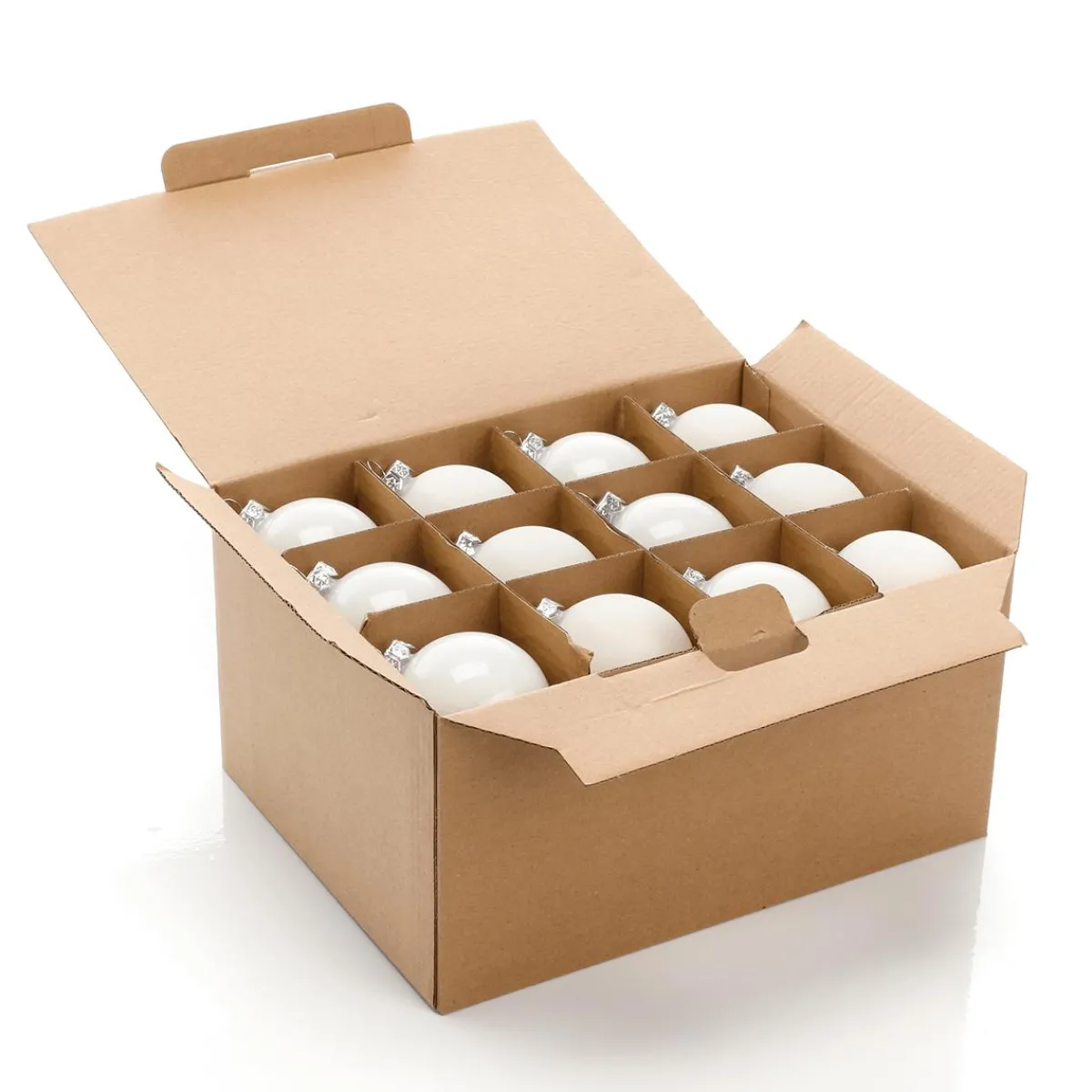 Bolas De Navidad>DecoWoerner Bolas De Navidad De Cristal 6 Cm Ø - 24 Piezas blanco