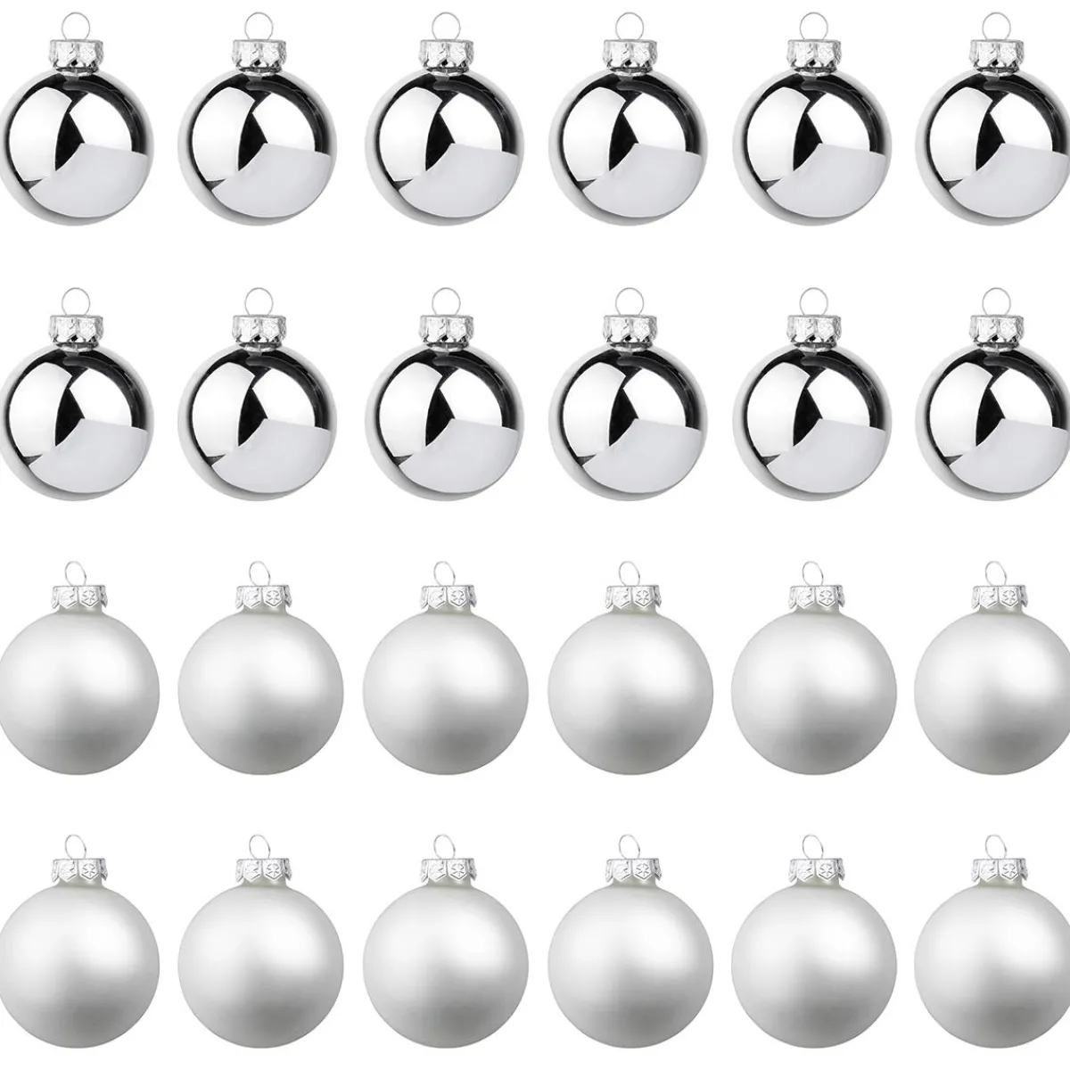 Bolas De Navidad>DecoWoerner Bolas De Navidad De Cristal Plateado 6 Cm Ø - 24 Piezas plata