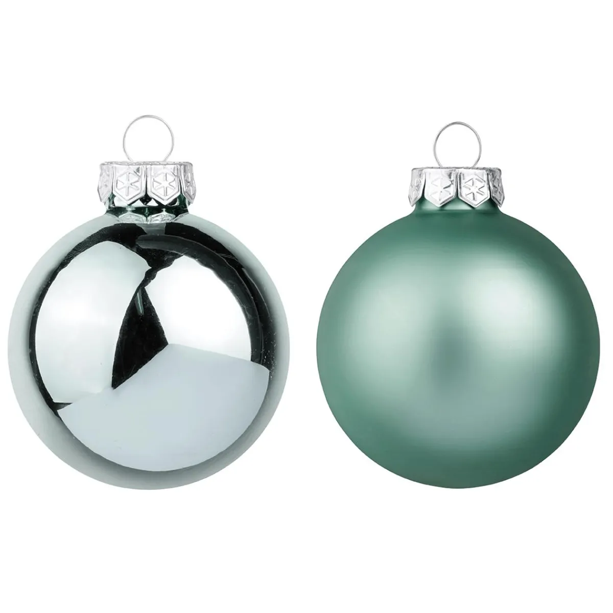 Bolas De Navidad>DecoWoerner Bolas De Navidad De Cristal Plateado 6 Cm Ø - 24 Piezas verde