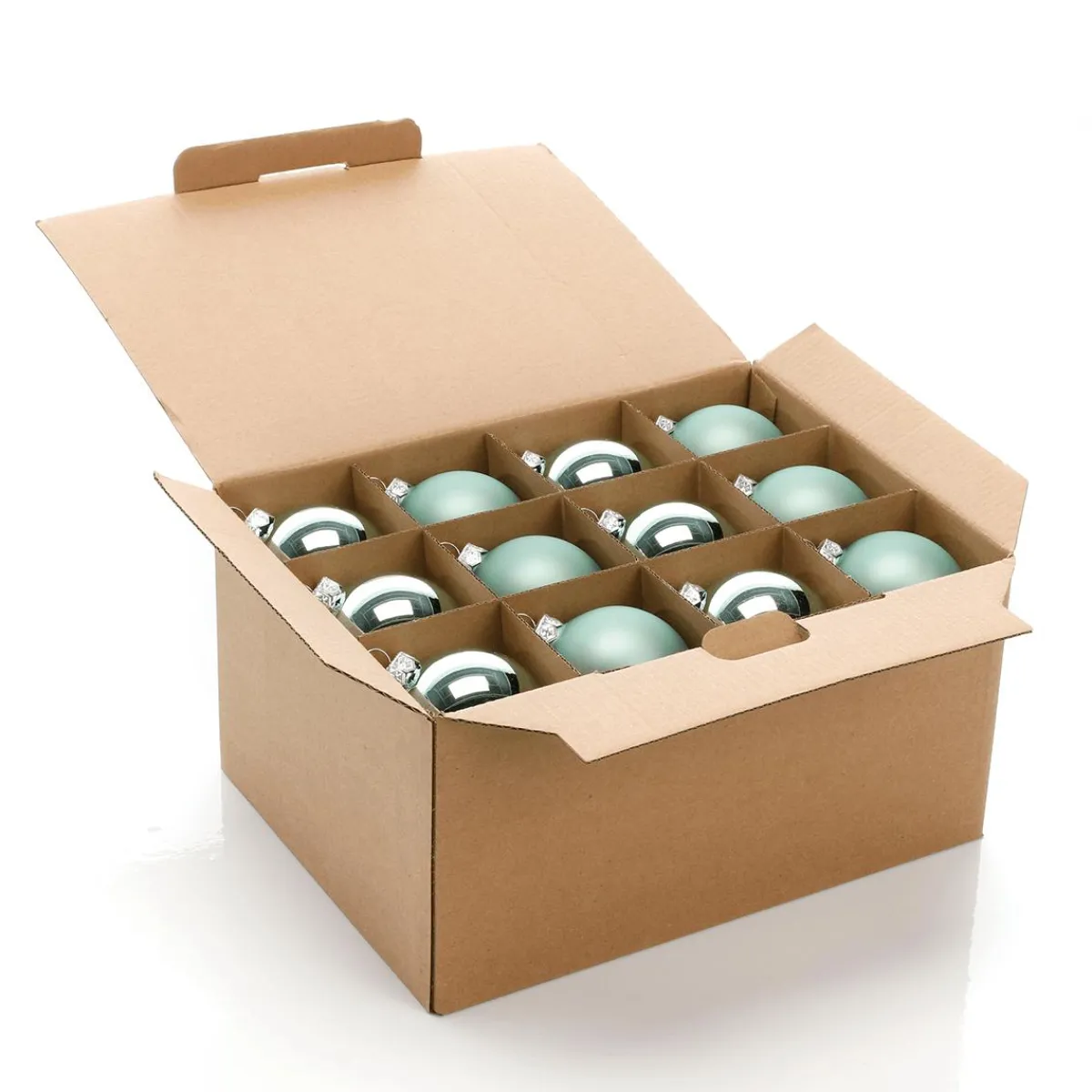 Bolas De Navidad>DecoWoerner Bolas De Navidad De Cristal Plateado 6 Cm Ø - 24 Piezas verde