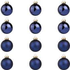 Bolas De Navidad>DecoWoerner Bolas De Navidad De Cristal Noche 8 Cm Ø - 12 Piezas azul