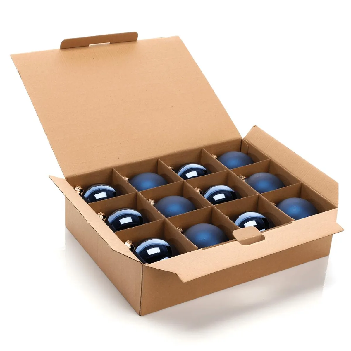 Bolas De Navidad>DecoWoerner Bolas De Navidad De Cristal Noche 8 Cm Ø - 12 Piezas azul