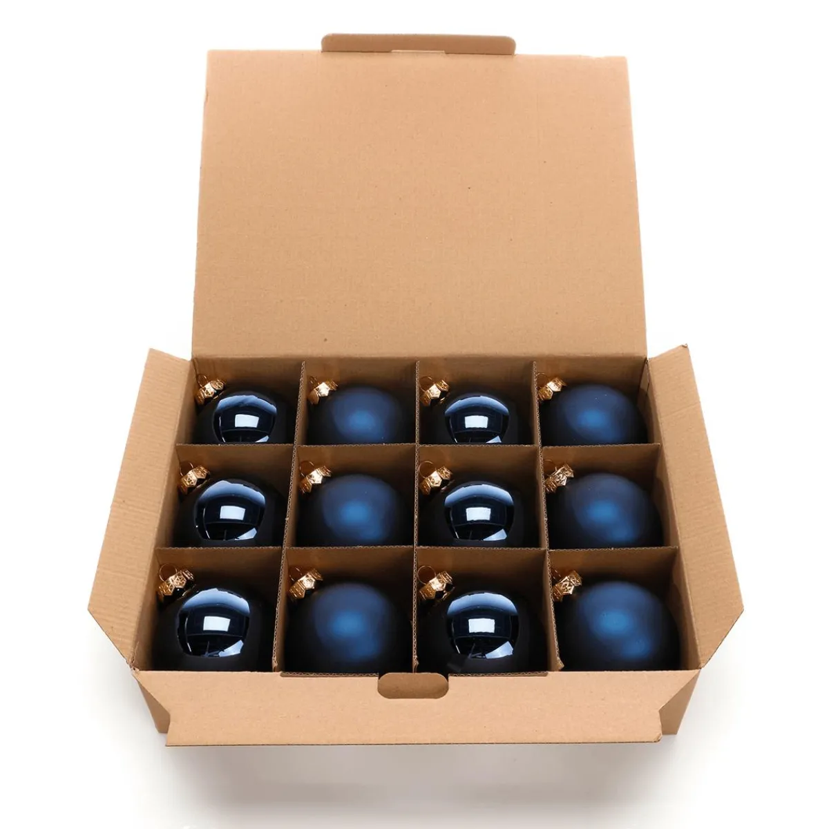 Bolas De Navidad>DecoWoerner Bolas De Navidad De Cristal Noche 8 Cm Ø - 12 Piezas azul