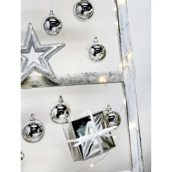 Bolas De Navidad>DecoWoerner Bolas De Navidad De Plástico Plateado Brillante, 6 Cm Ø - 24 Piezas plata
