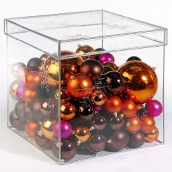 Bolas De Navidad>DecoWoerner Bolas De Navidad De Plástico Brillante, 6 Cm Ø - 24 Piezas naranja