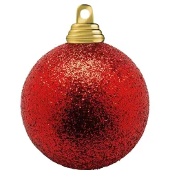 Bolas De Navidad>DecoWoerner Bolas De Navidad De Plástico Con Purpurina En , 6 Cm Ø - 6 Piezas rojo