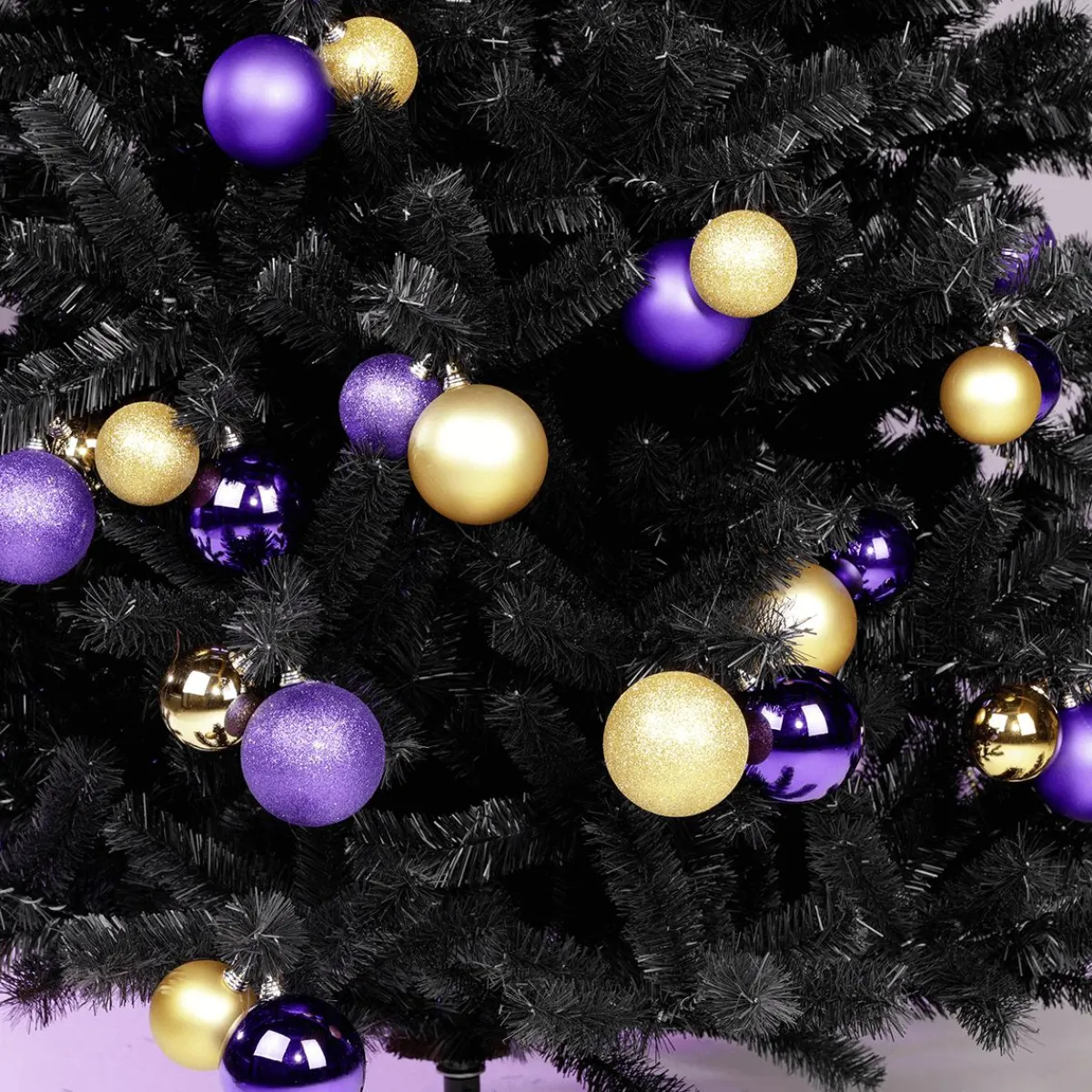 Bolas De Navidad>DecoWoerner Bolas De Navidad De Plástico Con Purpurina, 6 Cm Ø - 6 Piezas violeta